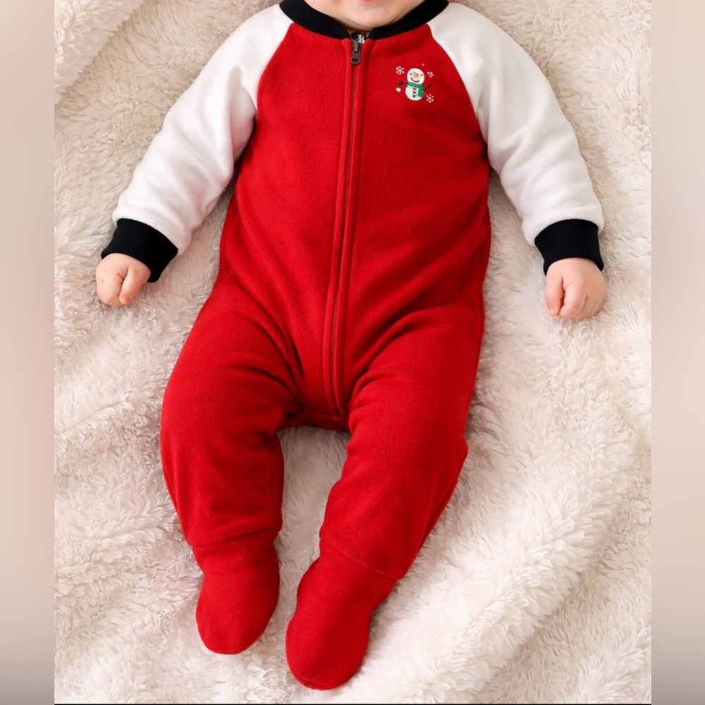 Gerber Holiday Footed Onesie | Snowman Zip Pajamas | 4T